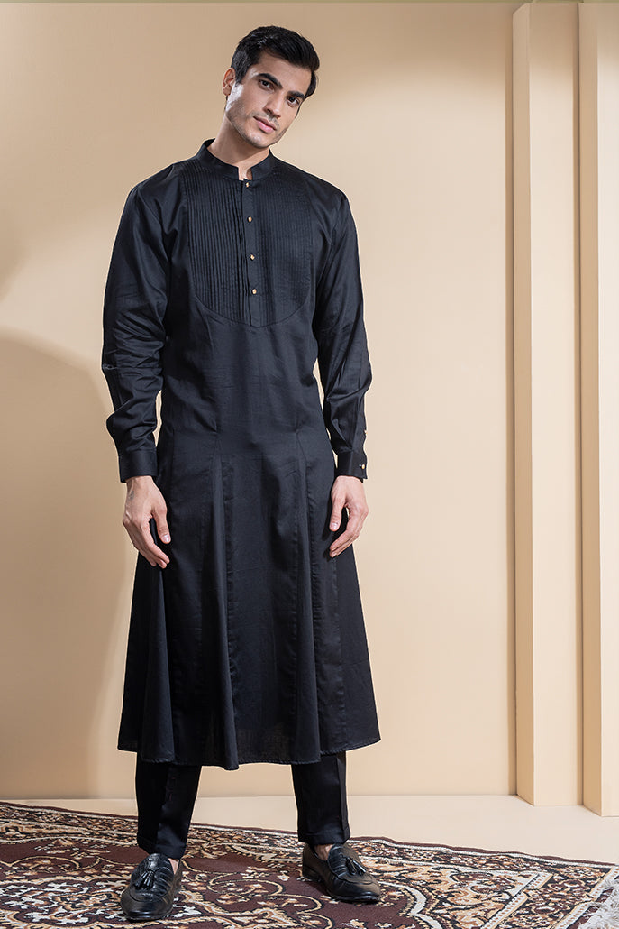 LEATHER KURTA SET WITH NEHRU COAT