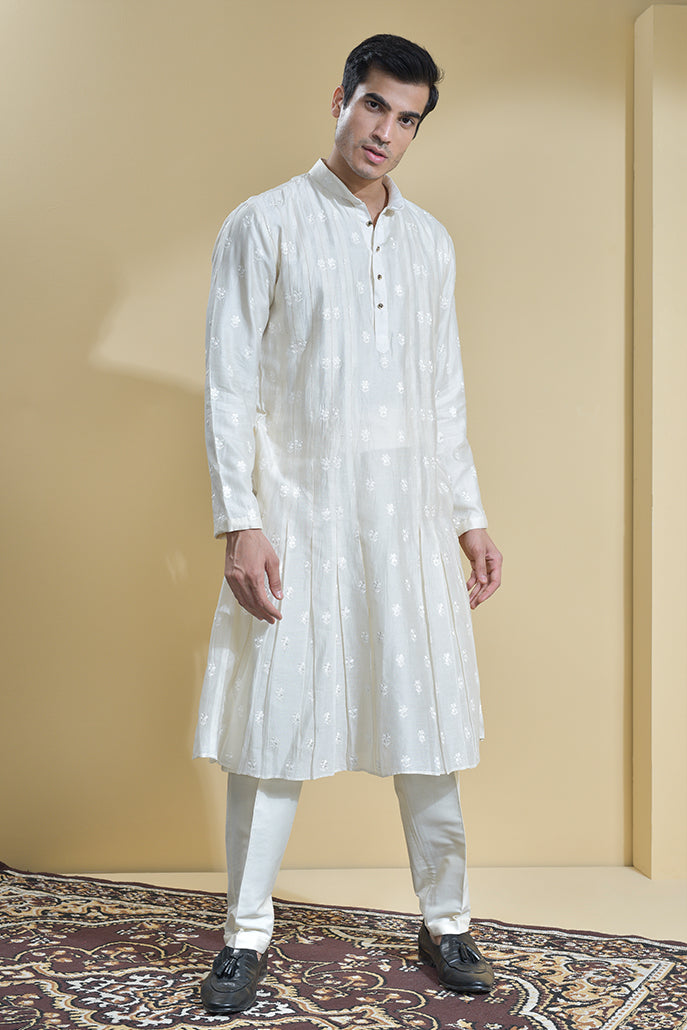 VANILLA KURTA SET WITH BANDHGALA COAT